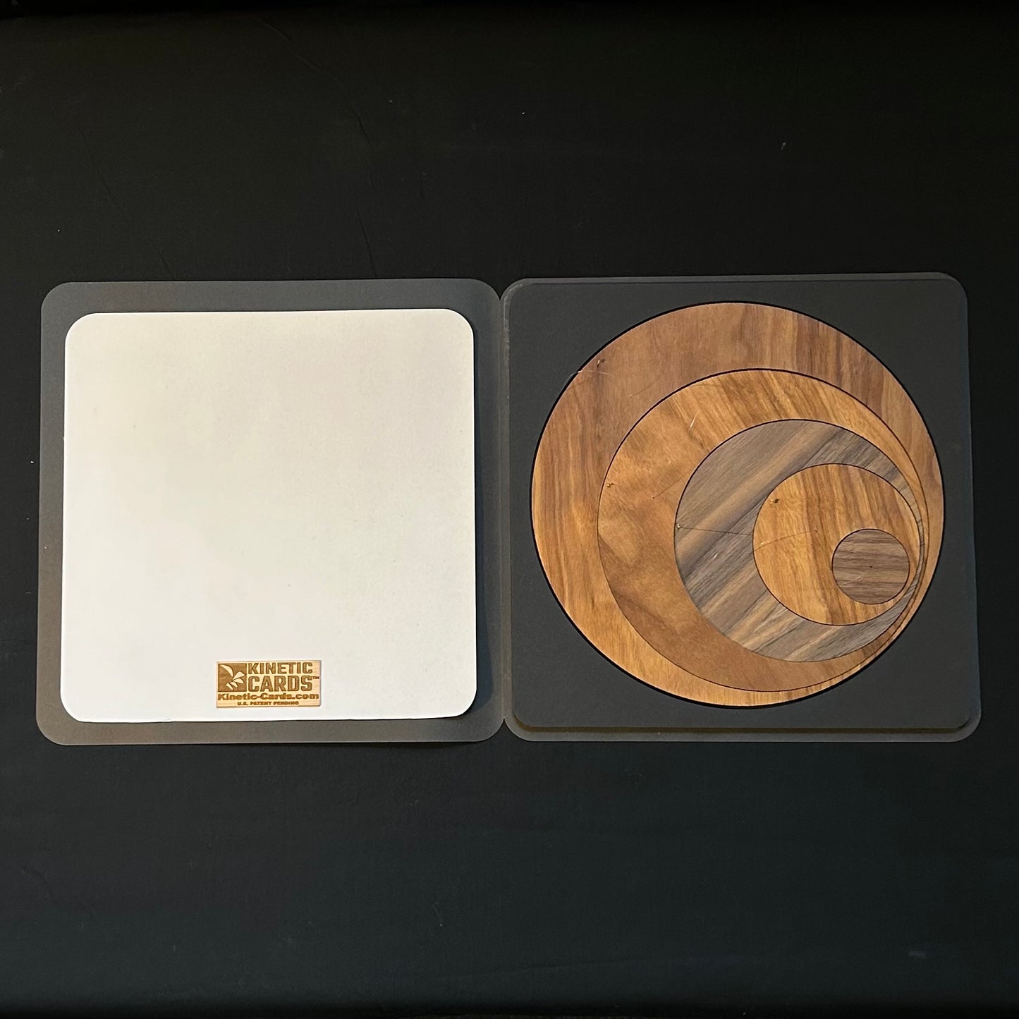 Kinetic Card® with Modern Ring Mobile- walnut