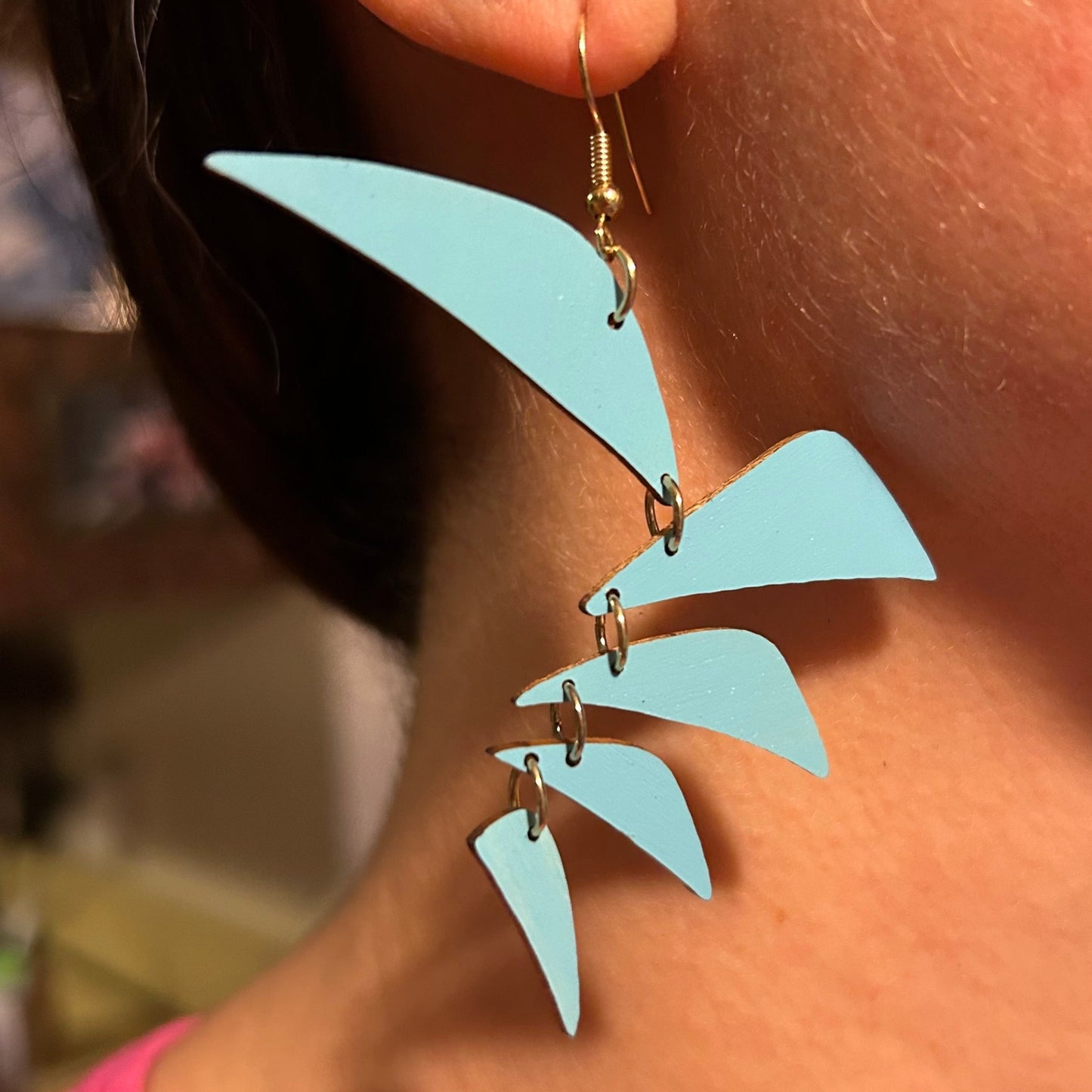 blue mobile earrings