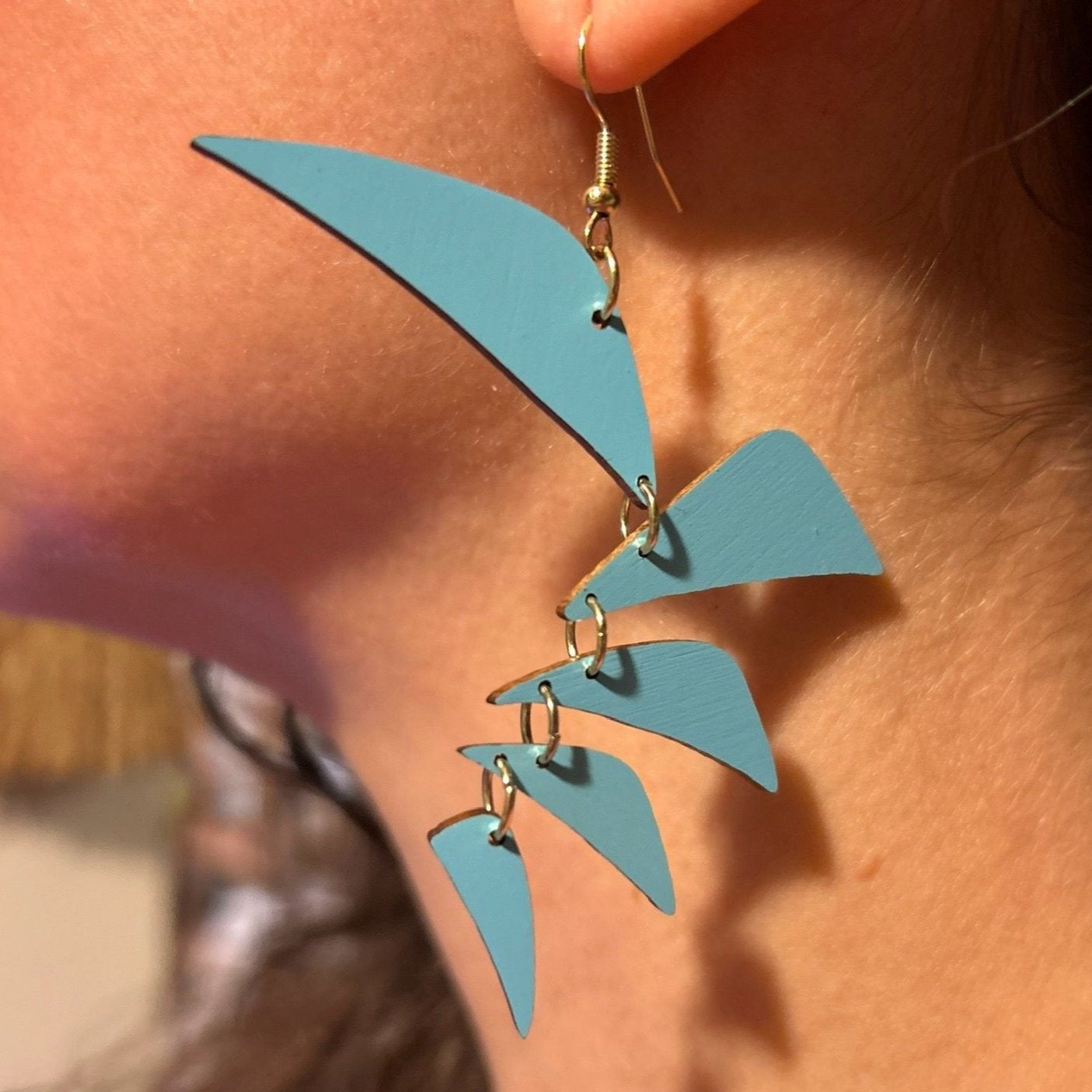 blue mobile earrings