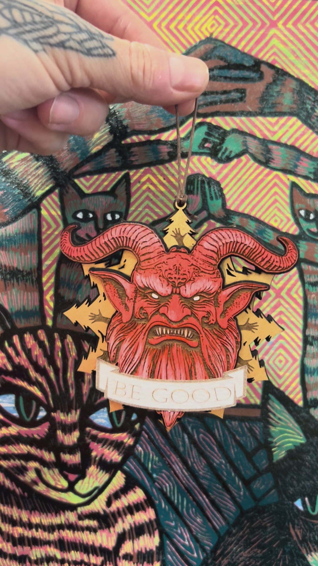 krampus ornament in motion